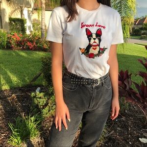 vintage embroidered doggy t-shirt 🐶✨